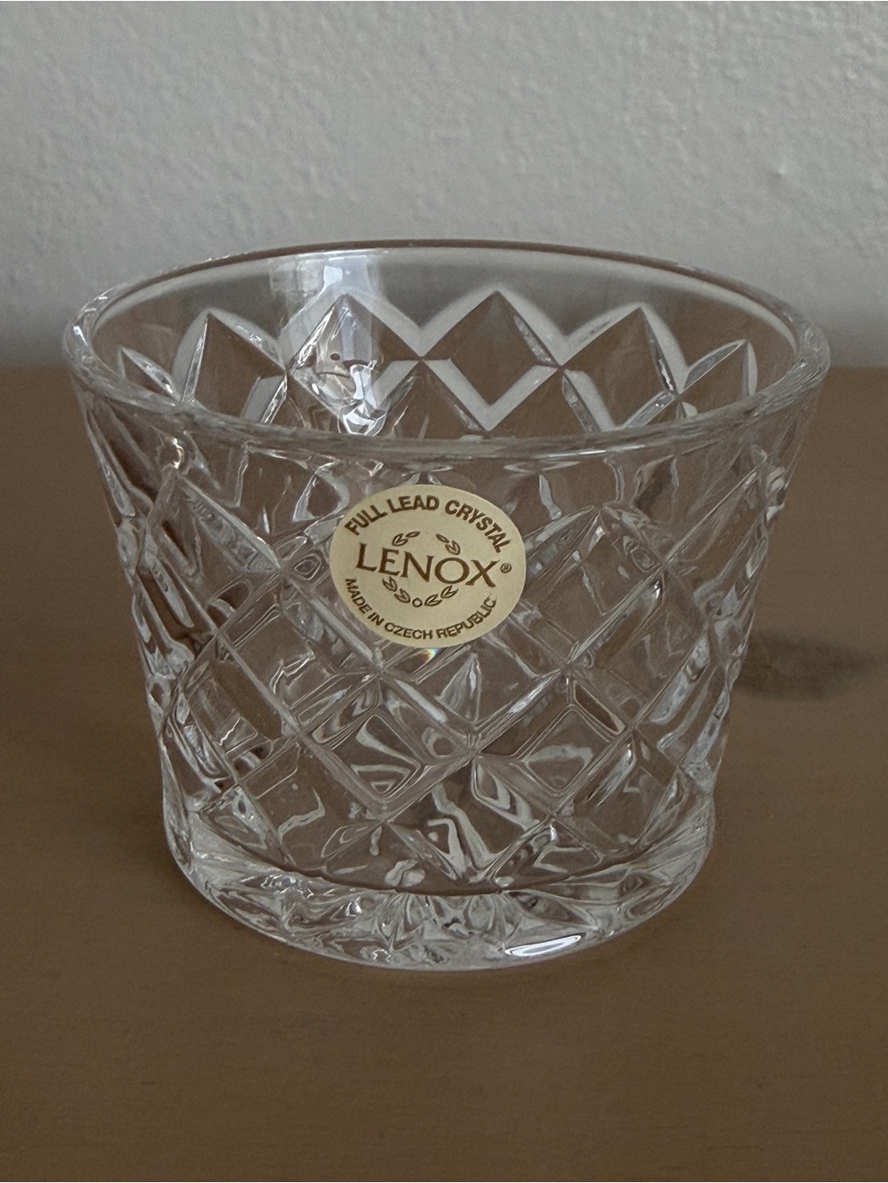 Lenox Clear Lead Crystal Cut Glass Votive/Small Tumbler